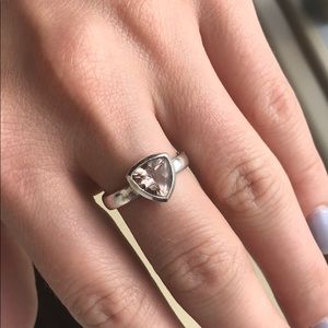 Pale Pink Morganite Trillion Cut Ring! 💕